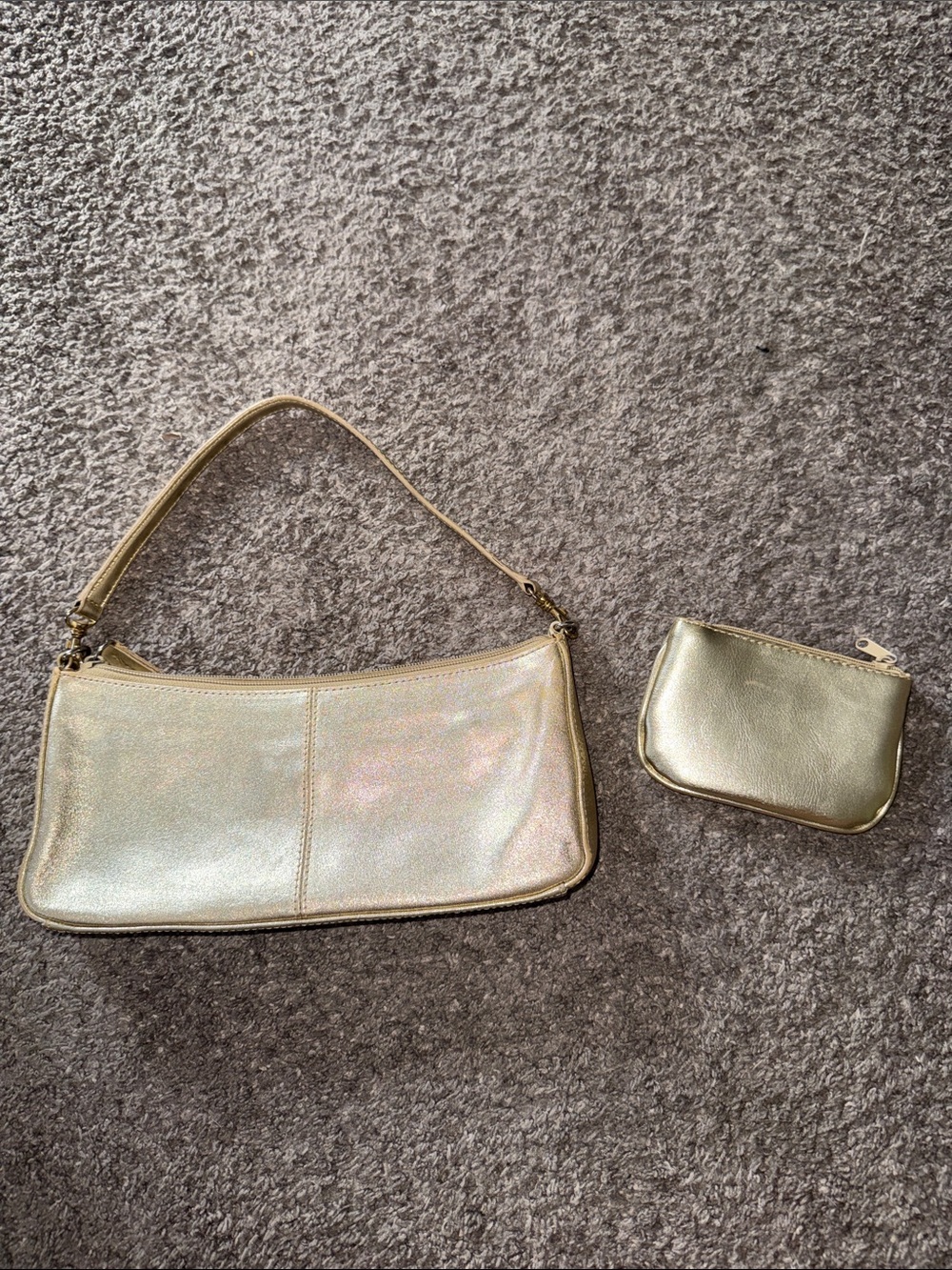 Giani Bernini Metallic Gold Shoulder Bag with Coin Pouch